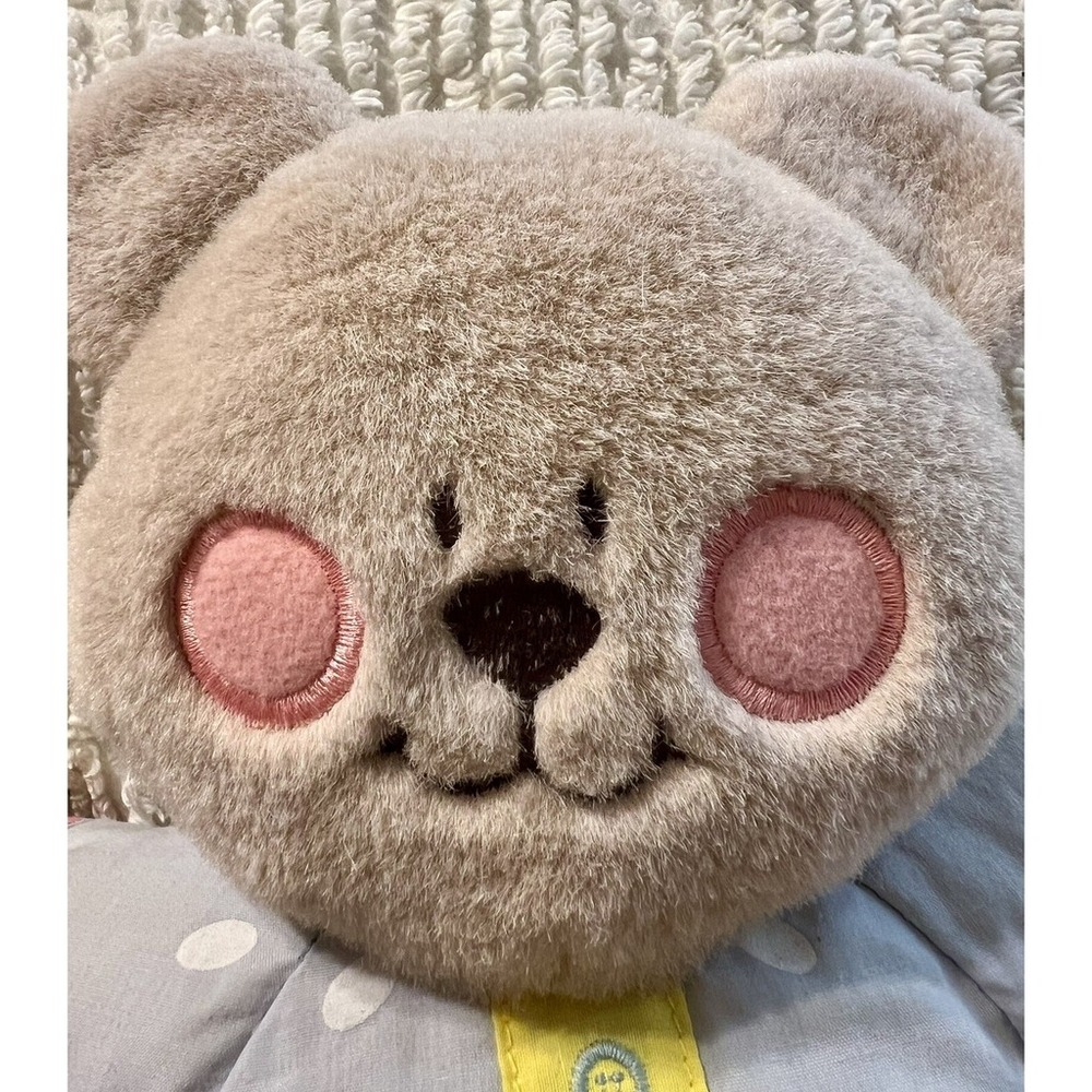 Vintage Golden Bear Co Ltd Taupe Bear Polyester Body Plush Stuffed Animal Korea‎